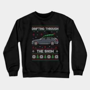 Funny Xmas Ugly Sweater - Drifting through the Snow - RS6 Car Crewneck Sweatshirt